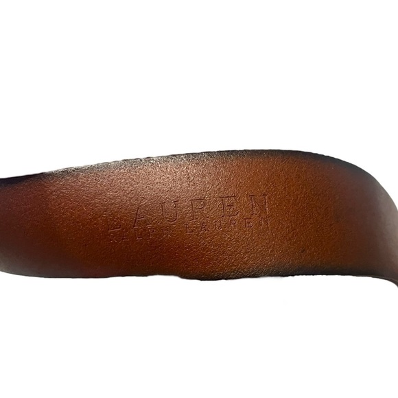 Ralph Lauren Tan Brown Leather Double-Ring Belt main image 8